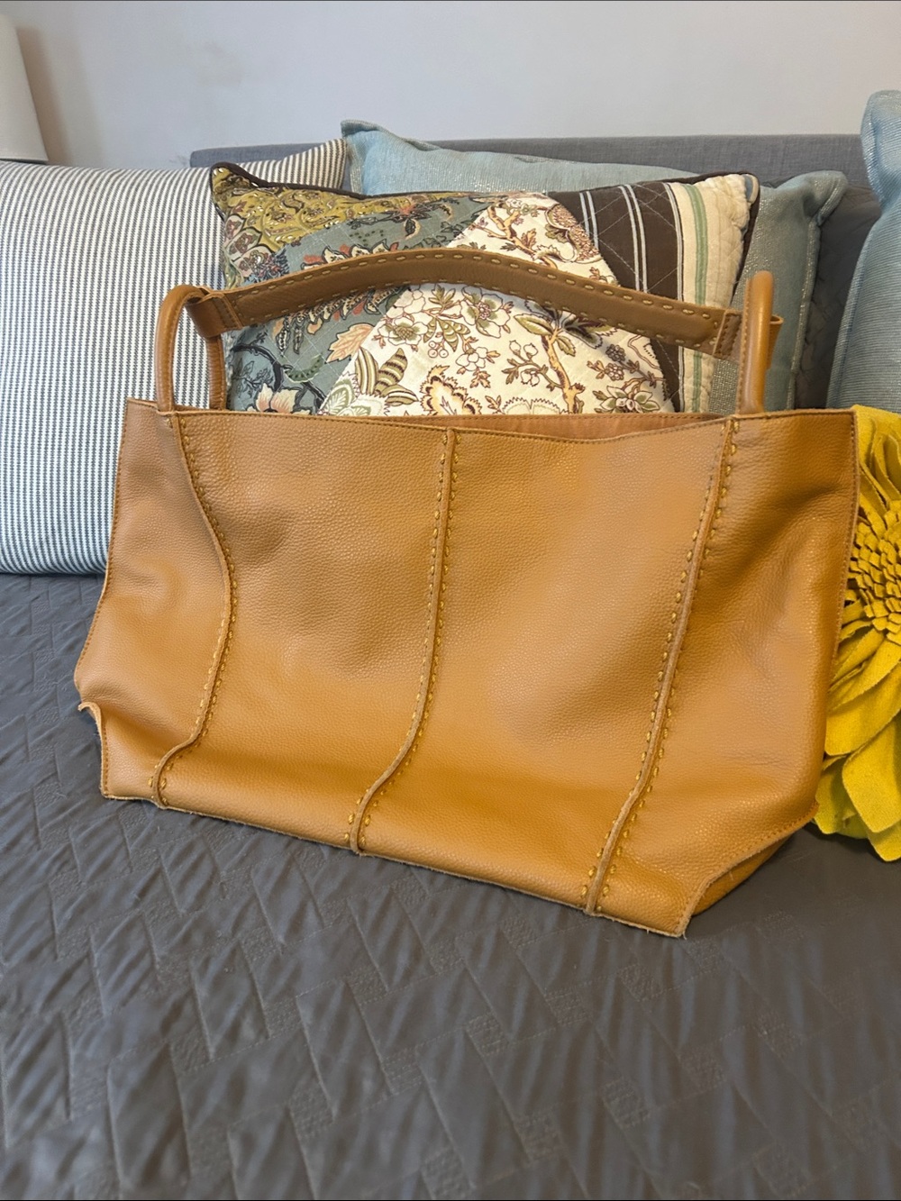 The Sak Large Los Feliz Brown Leather Tote